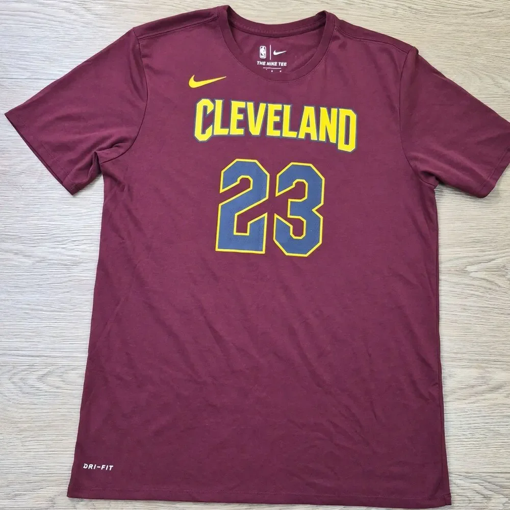 Nike Dri-Fit Lebron James #23 Cleveland Cavaliers Adult Mens L Tee NBA Goat